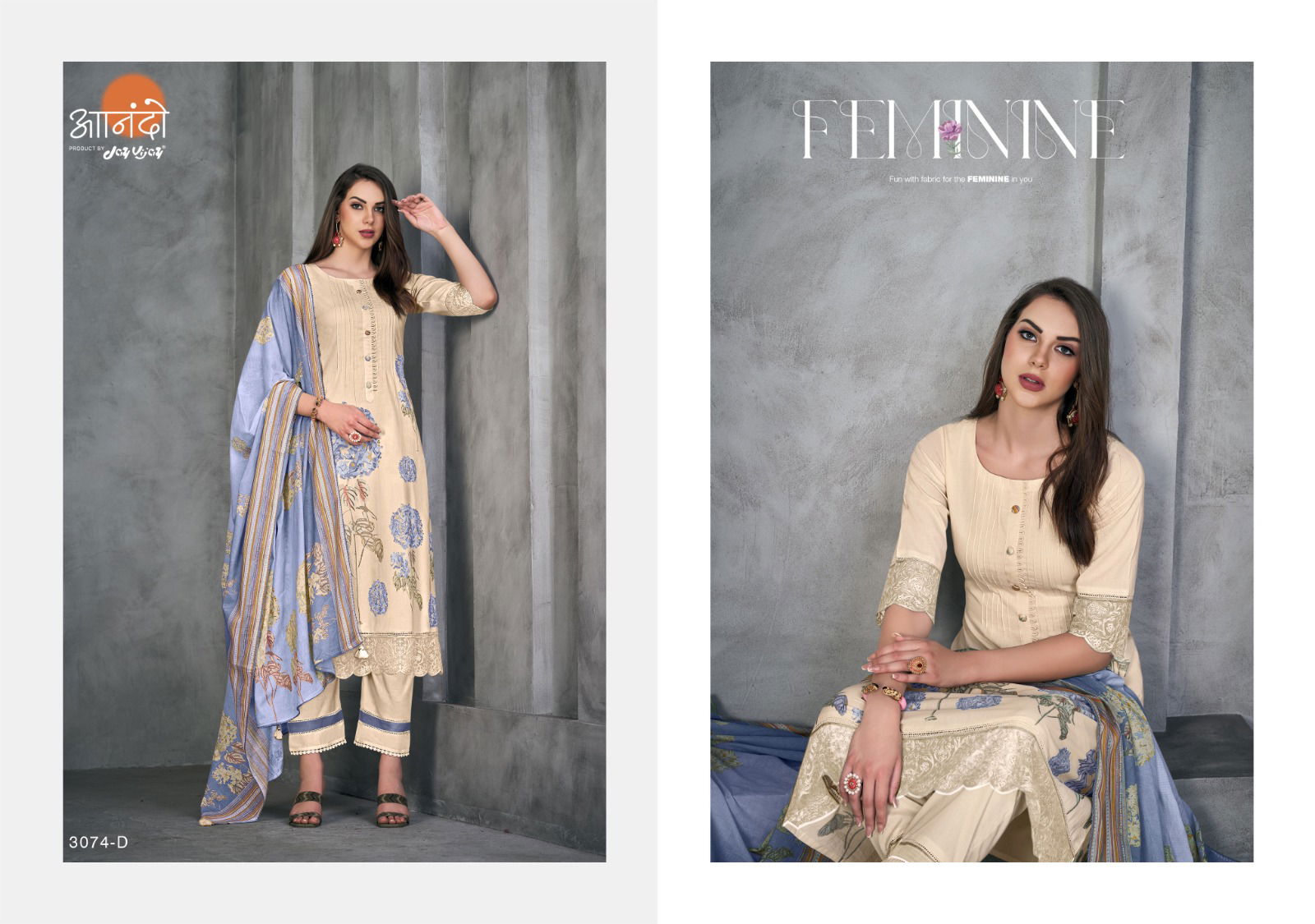 Anando Kiera 3074 By Jay Vijay Cotton Dress Material Catalog
